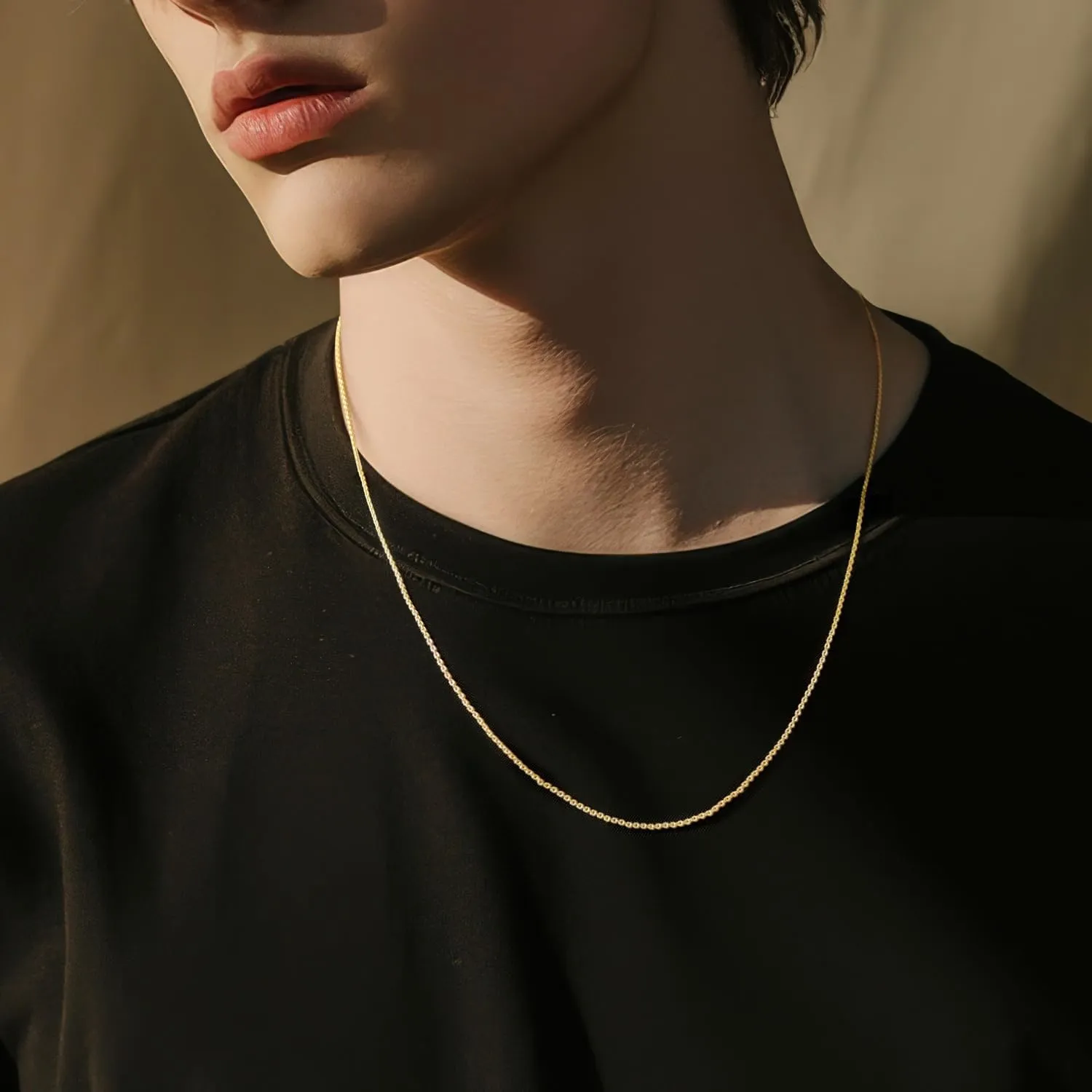 14K Gold Chain for Women Mens Trendy 14K Gold Necklaces for Women Necklace Chains Necklace Womens Cable Chains Necklaces for Mens16-26IN