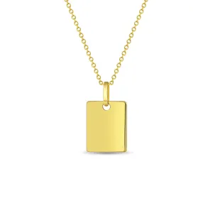 14k Gold Square Tag Women's Pendant/Necklace