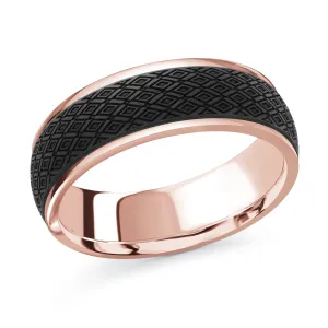 14K Rose Gold Ring from the Noir Collection by Malo - MRDA-084-7P