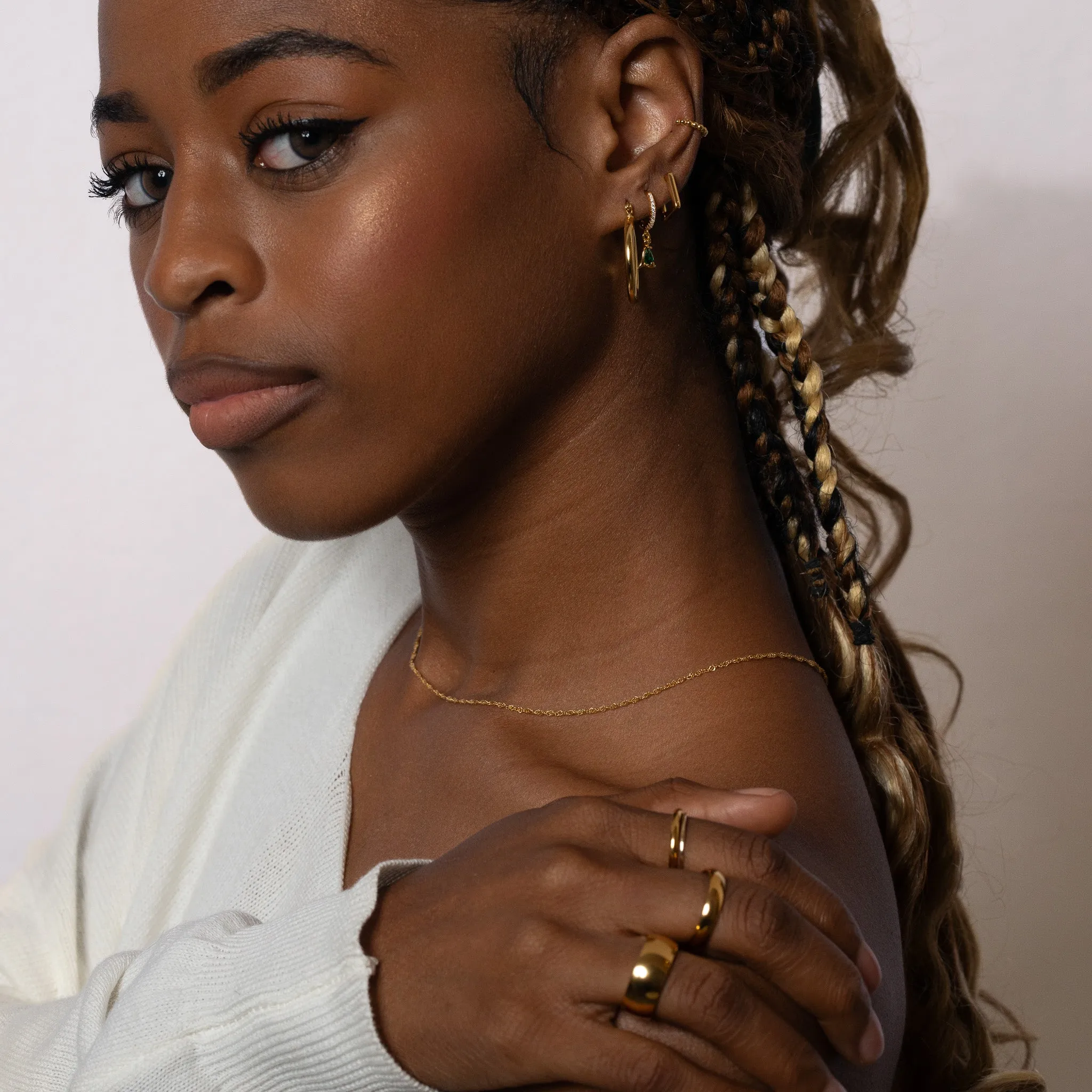 14K Solid Gold Rope Chain Necklace