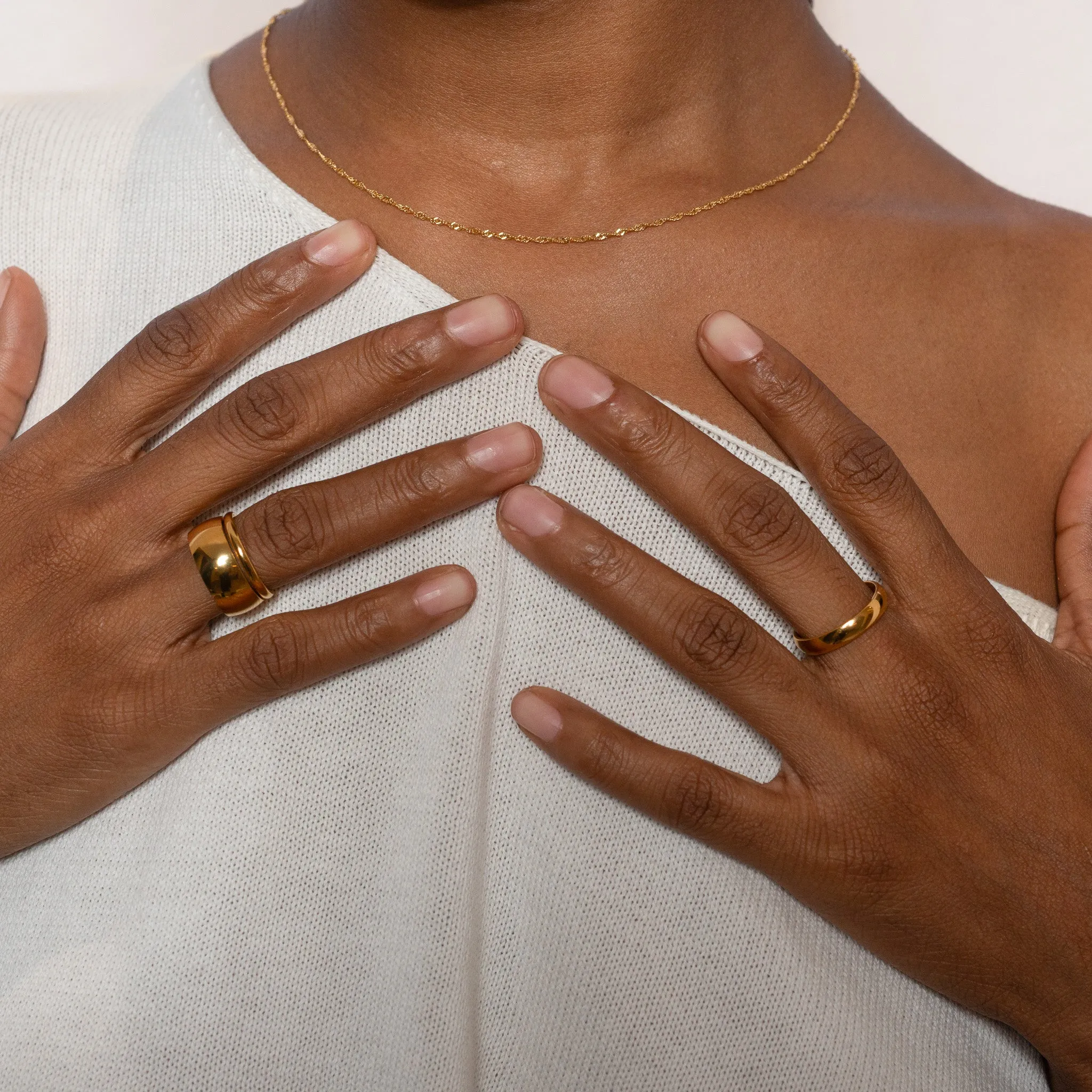 14K Solid Gold Rope Chain Necklace