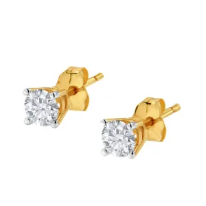 14k Yellow Gold 1/3ct. TDW Solitaire Diamond Stud