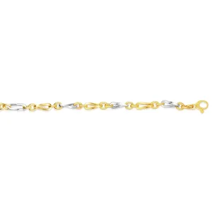 14k Yellow Gold Oval Link Fancy Bracelet, 7.75
