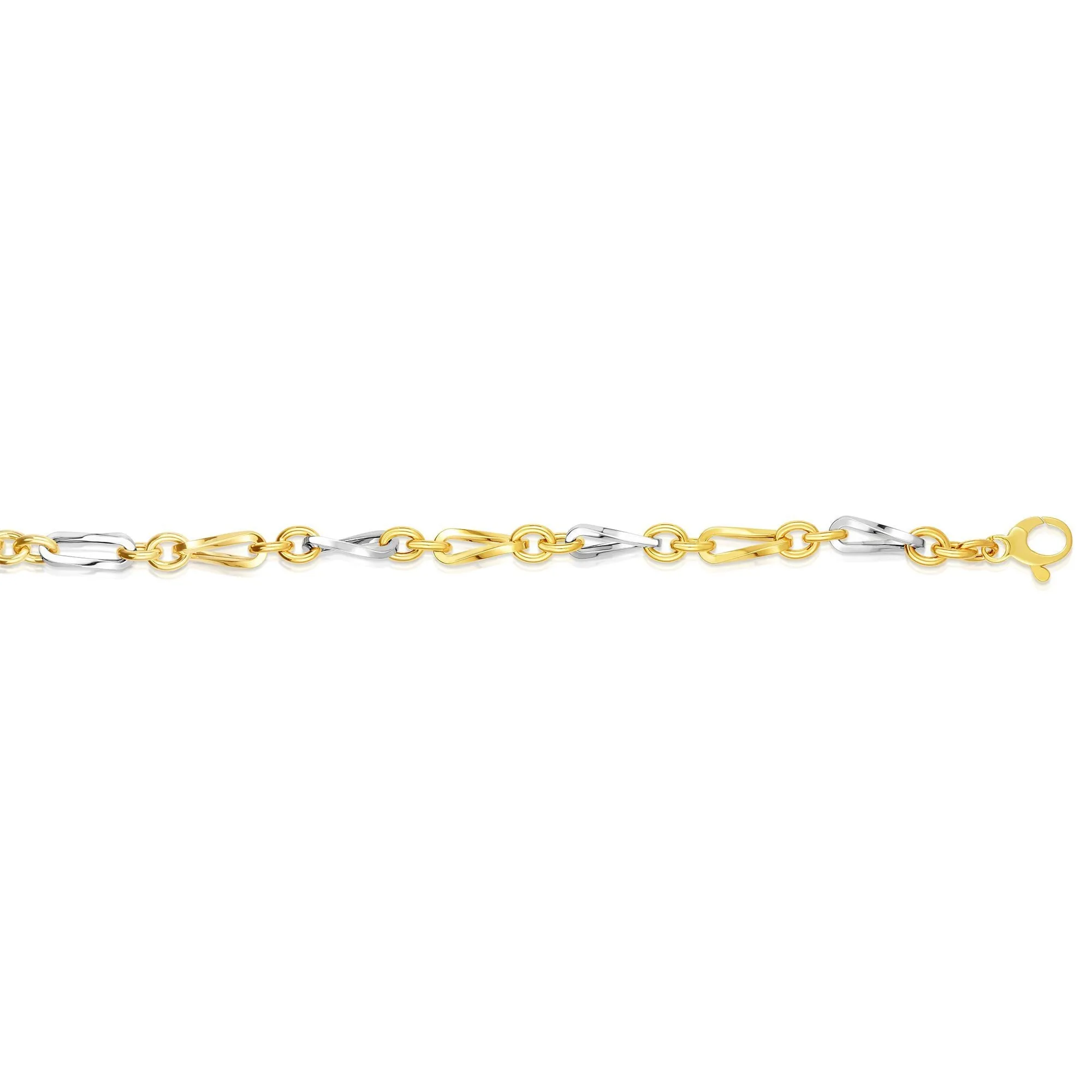 14k Yellow Gold Oval Link Fancy Bracelet, 7.75