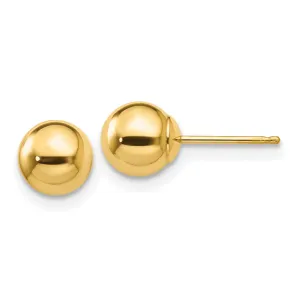 14KT Yellow Gold 6MM Ball Stud Earrings