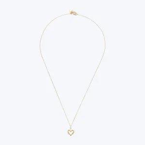 18K Gold and Diamond Love Letter Heart Necklace