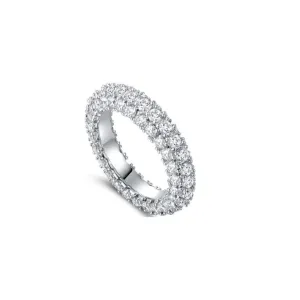 18K Gold Plated 3 Row Eternity Ring