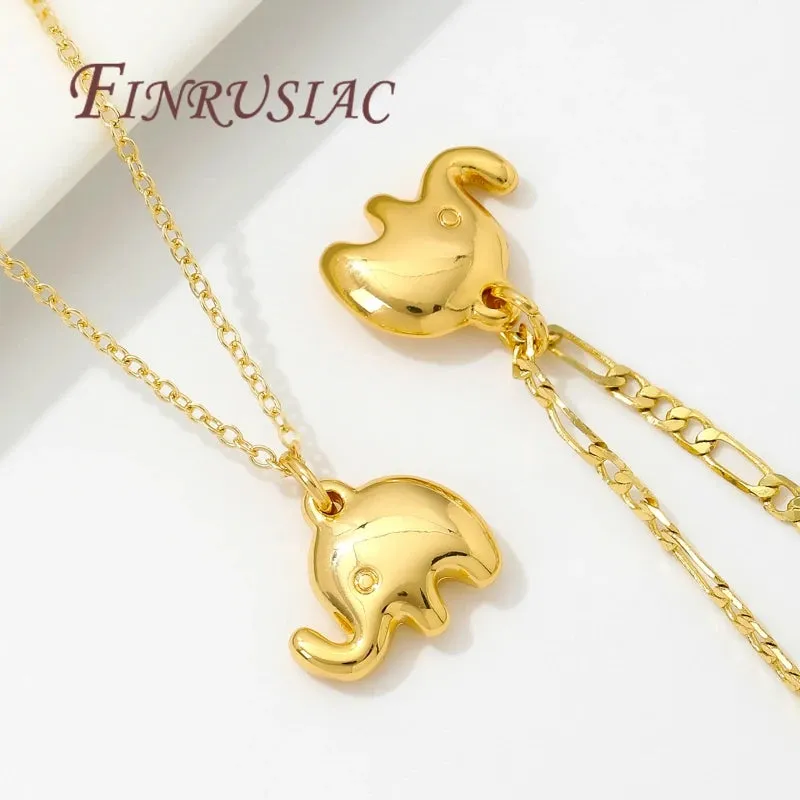 18K Gold-Plated Elephant Charms for Earrings & Necklaces