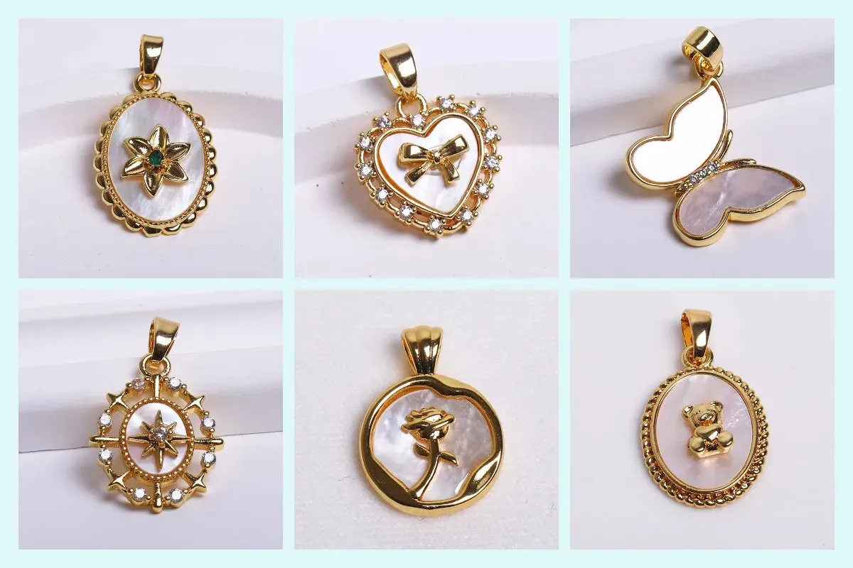 18K Gold-Plated Elephant Charms for Earrings & Necklaces