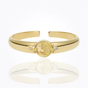 18K Lion Coin Bracelet with diamond
