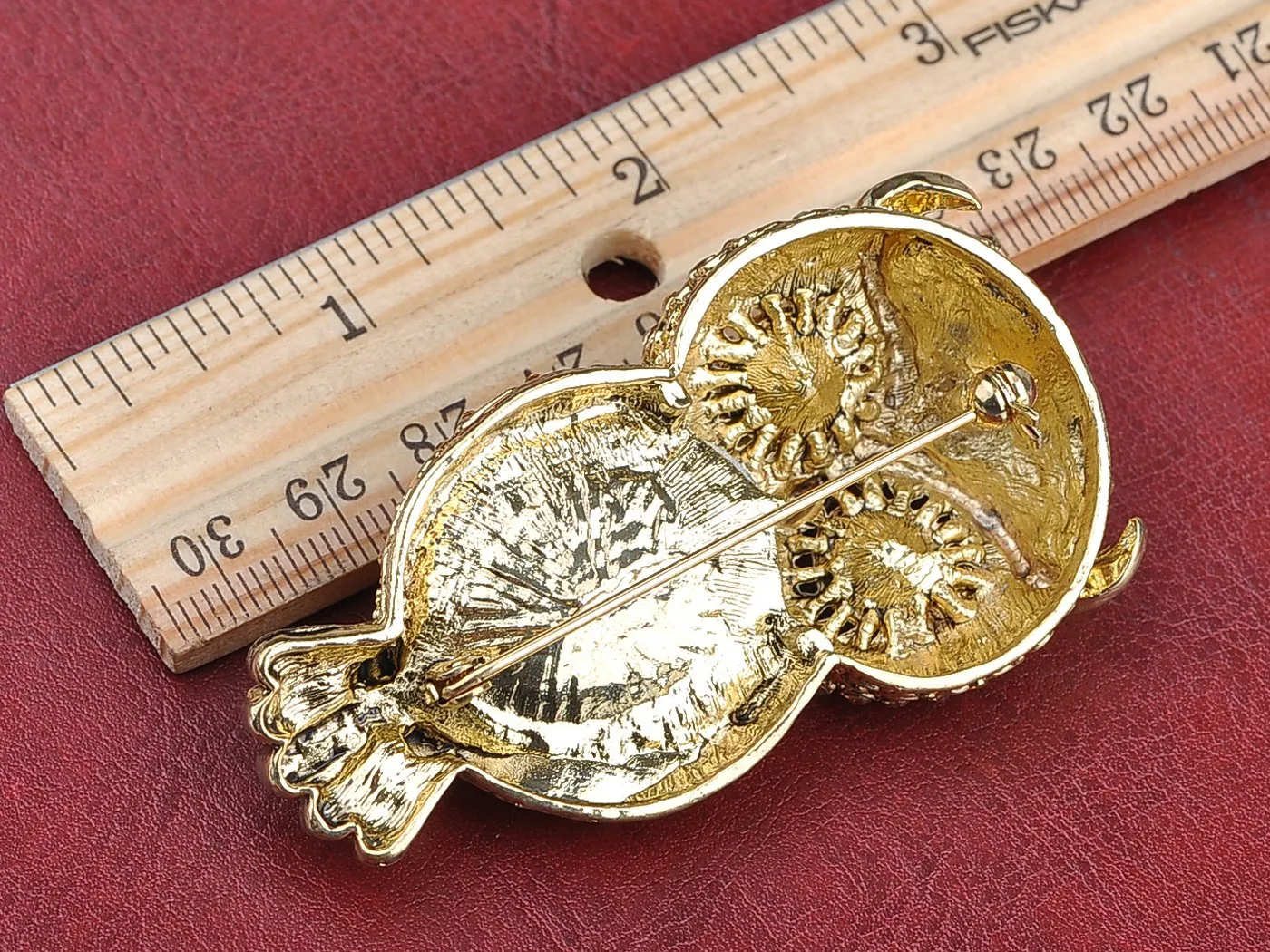 Alilang Gold Toned Topaz Crystal Rhinestone Owl Greek Roman Mythical Bird Novelty Pin Brooch