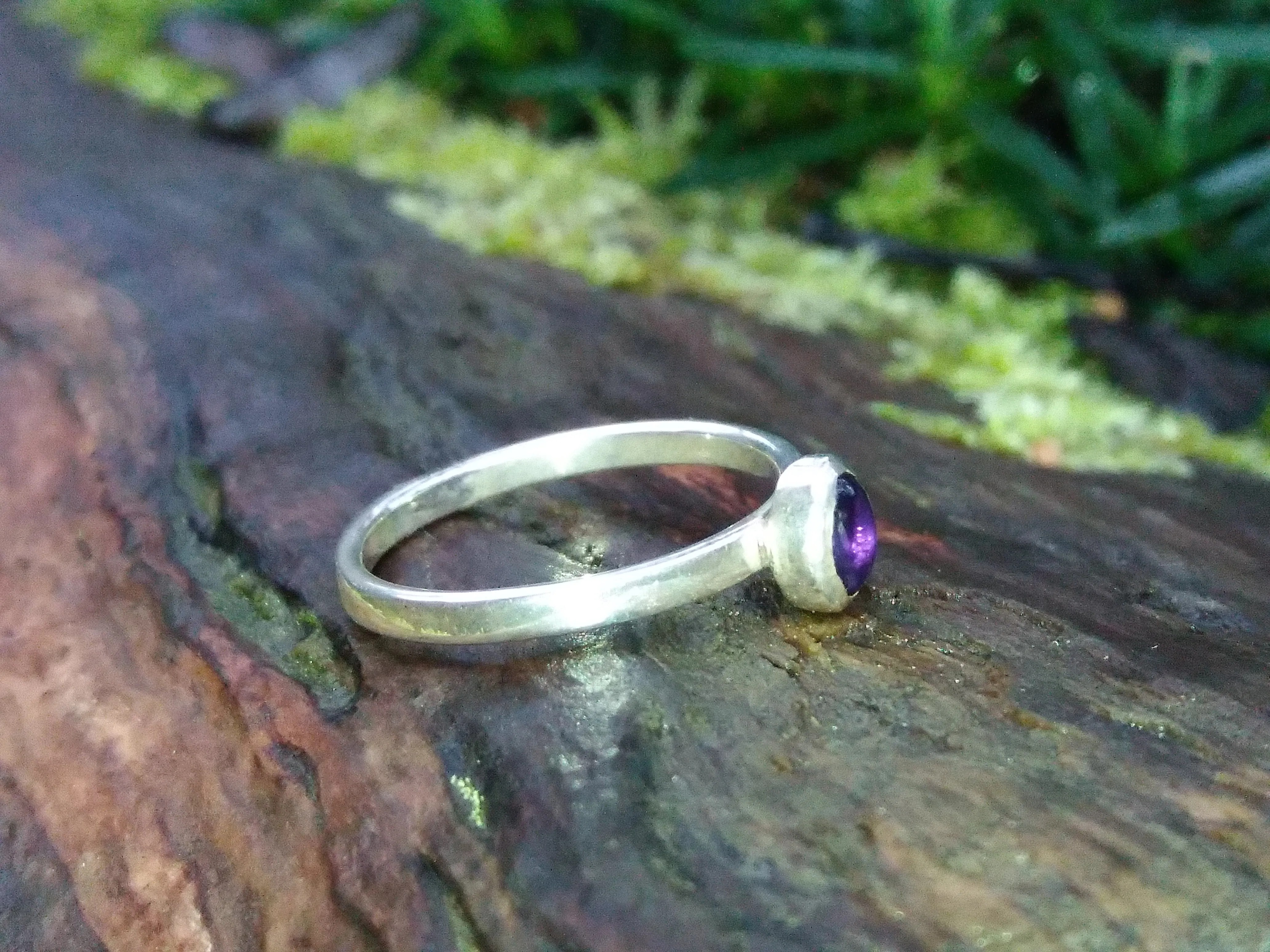 Amethyst Iolite and Gold Dot Stacking Set