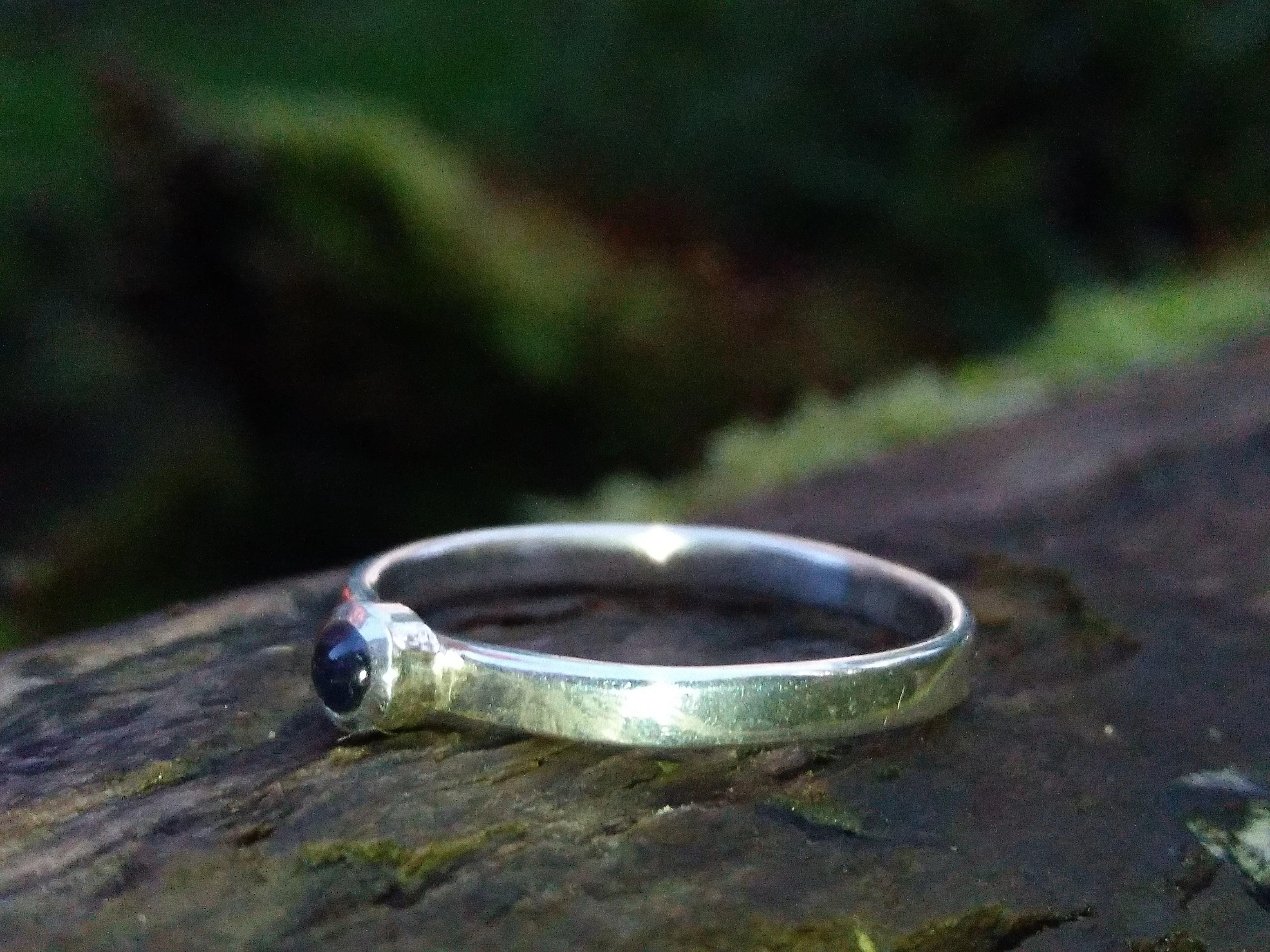 Amethyst Iolite and Gold Dot Stacking Set