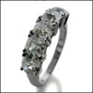 Anniversary 2.5 5 stone Asscher Cubic Zirconia Cz Ring