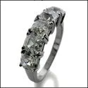 Anniversary 2.5 5 stone Asscher Cubic Zirconia Cz Ring