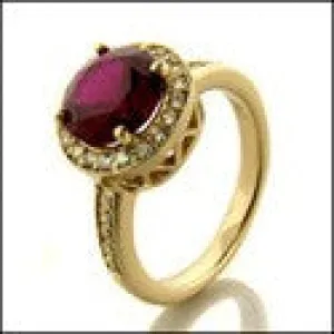 Anniversary Ruby 2 Ct Halo Cubic Zirconia Cz Ring