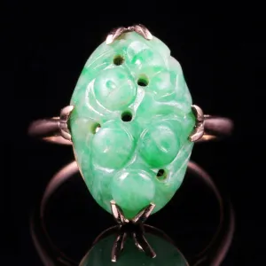 Antique Victorian Jade Ring 18Ct Gold Circa 1880