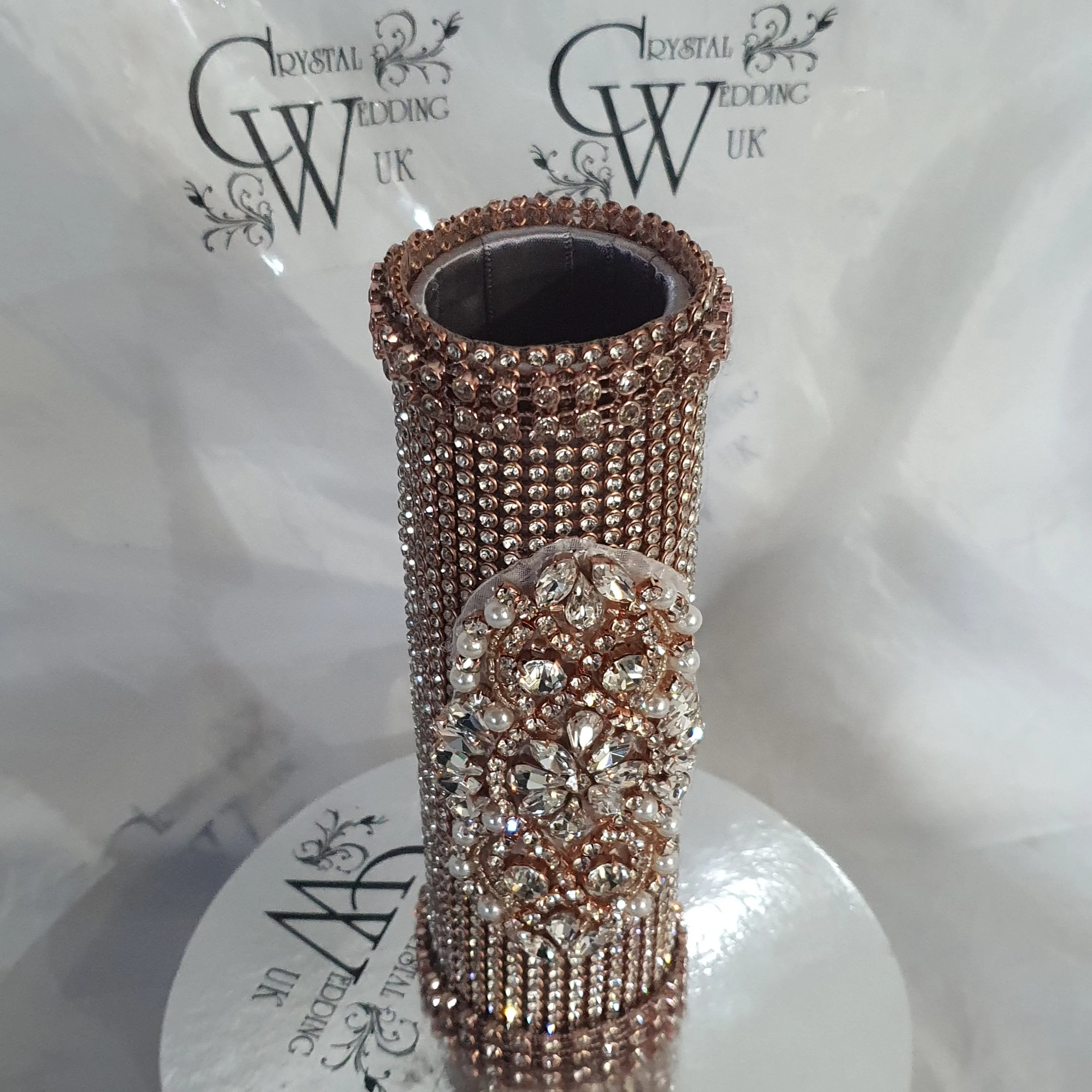 Bling Bouquet Holder, rhinestone crystal Diamonte holder, Rhinestone & pearl Wedding Bouquet Holder , Glam Bling Bouquet Holders
