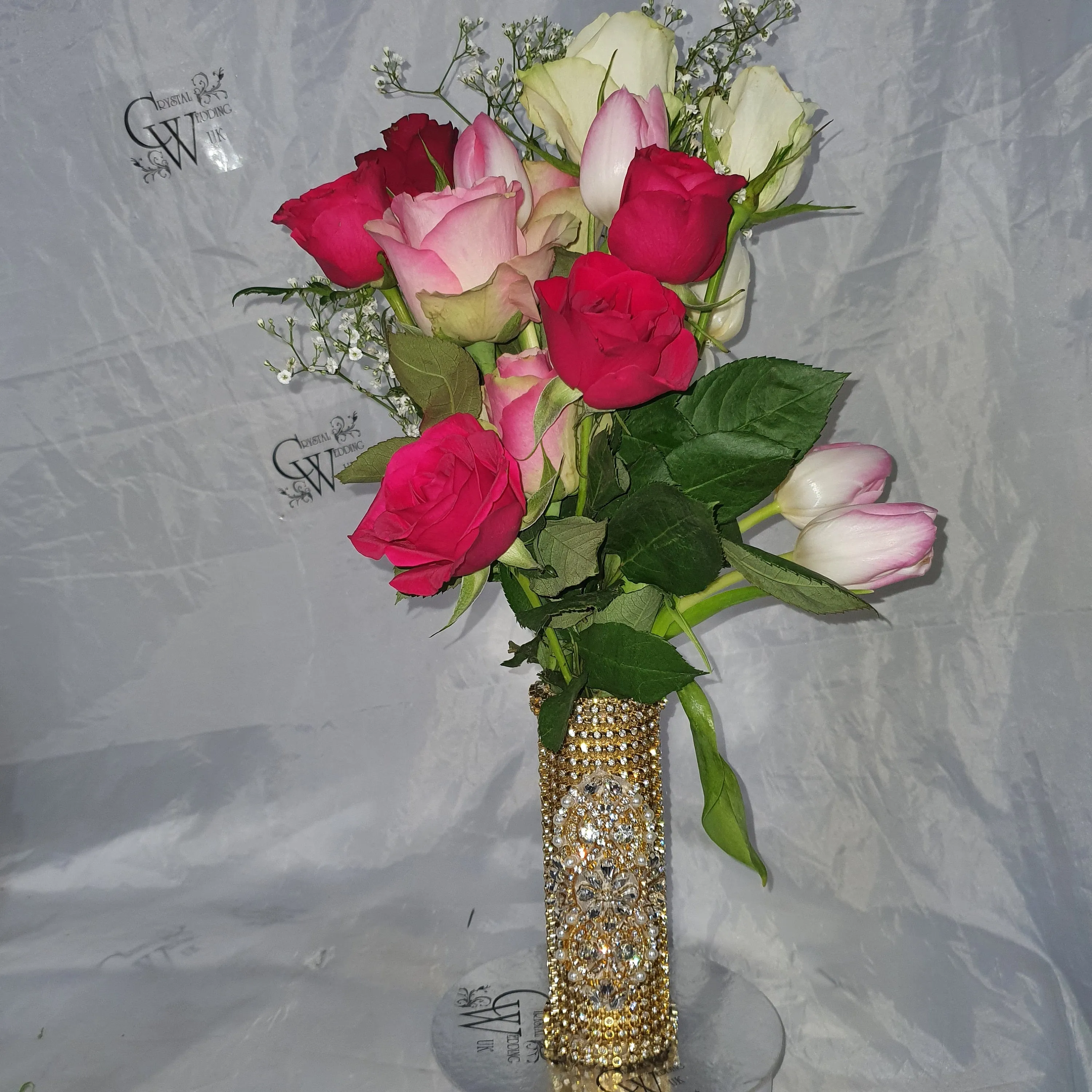 Bling Bouquet Holder, rhinestone crystal Diamonte holder, Rhinestone & pearl Wedding Bouquet Holder , Glam Bling Bouquet Holders