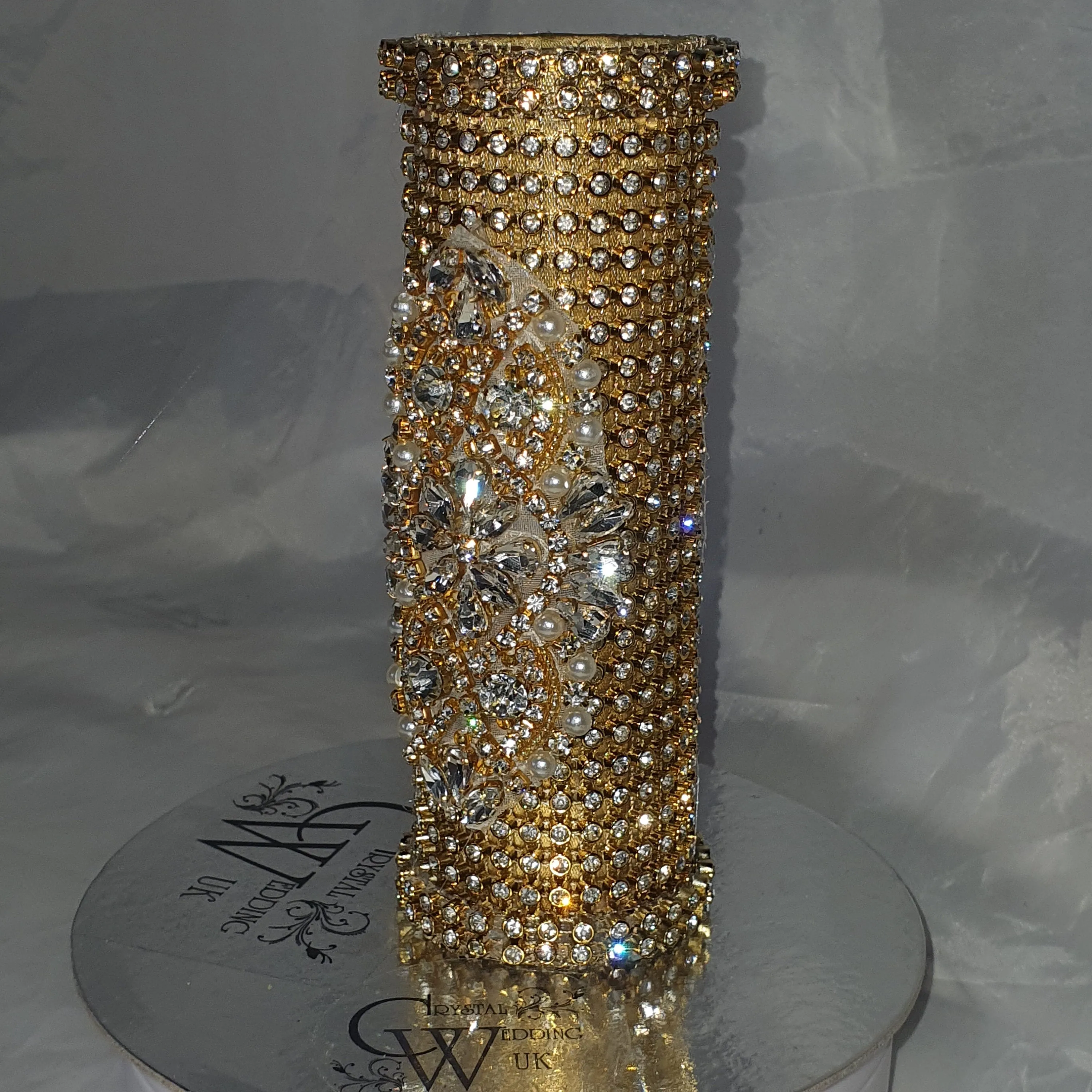Bling Bouquet Holder, rhinestone crystal Diamonte holder, Rhinestone & pearl Wedding Bouquet Holder , Glam Bling Bouquet Holders