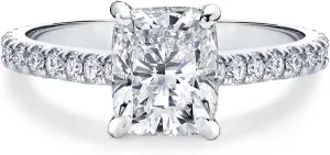 Bo.Dream Cushion/Princess/Emerald Cut Cubic Zirconia Engagement Rings for Women Platinum Plated Sterling Silver