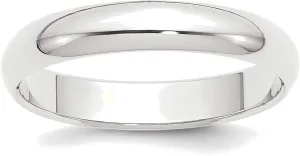 Bonyak Jewelry Platinum 4mm Half Round Wedding Band Size 7 Breathtaking