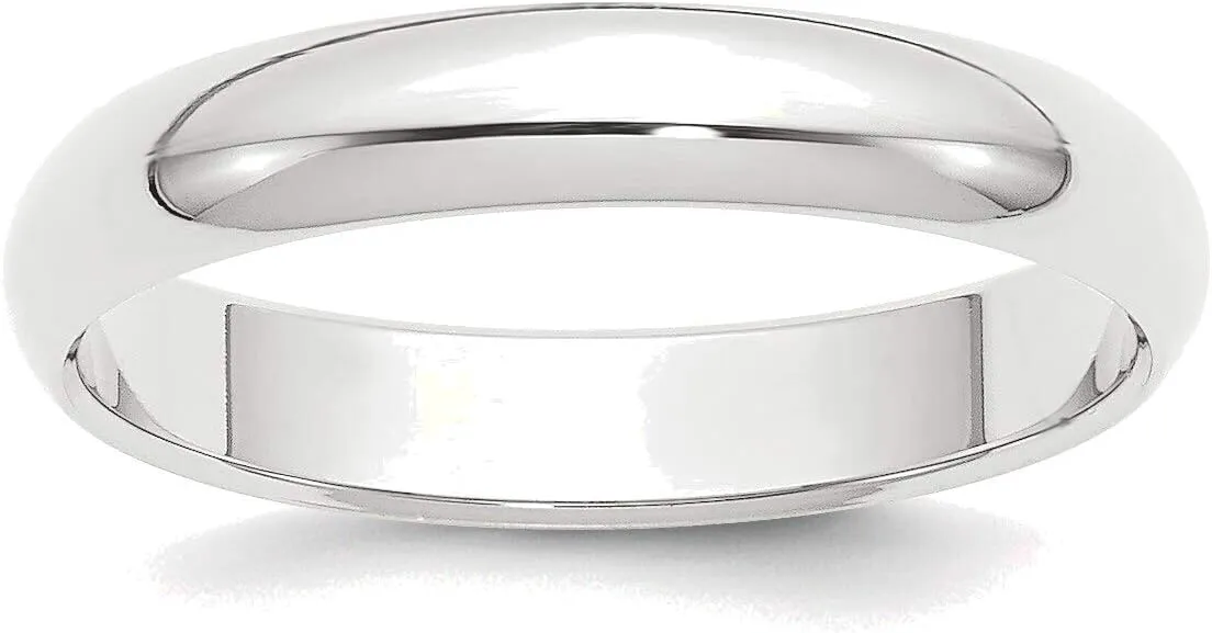 Bonyak Jewelry Platinum 4mm Half Round Wedding Band Size 7 Breathtaking