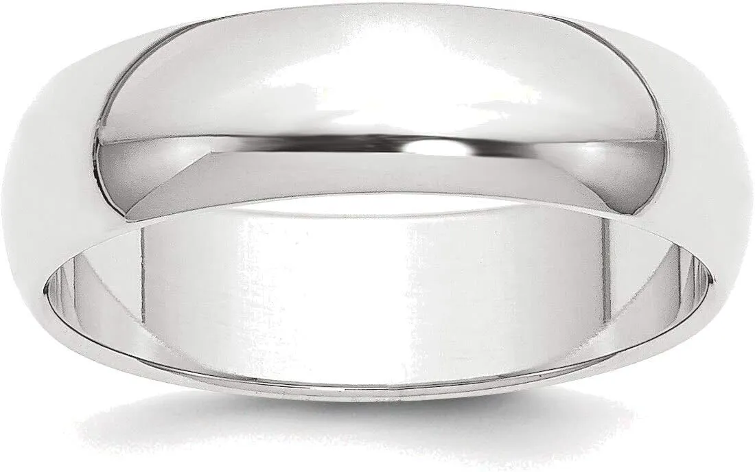 Bonyak Jewelry Platinum 6mm Half Round Featherweight Wedding Band Size 11 Glorious