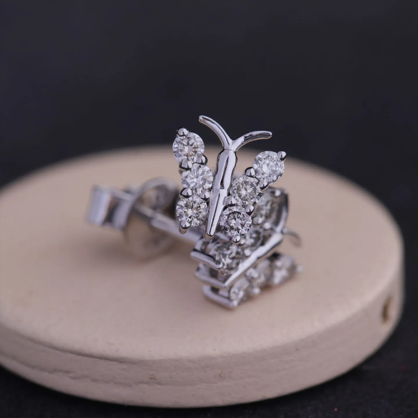 Butterfly Design Silver Stud Earring