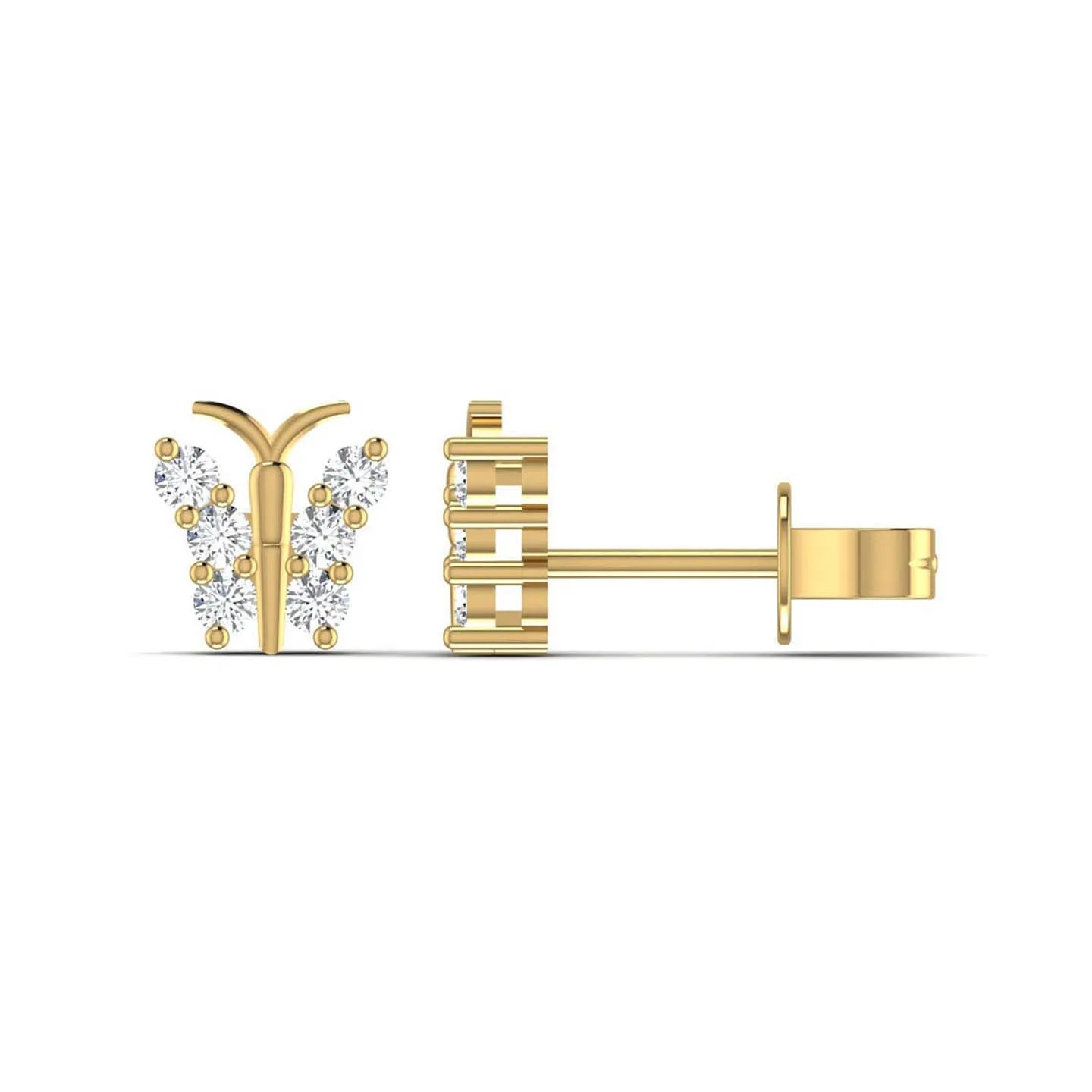 Butterfly Design Silver Stud Earring