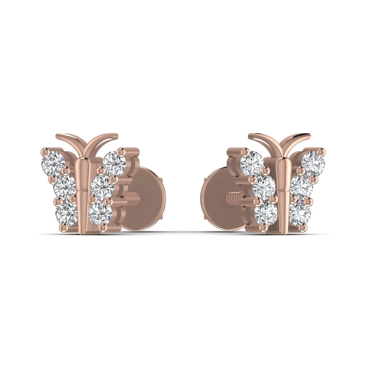 Butterfly Design Silver Stud Earring