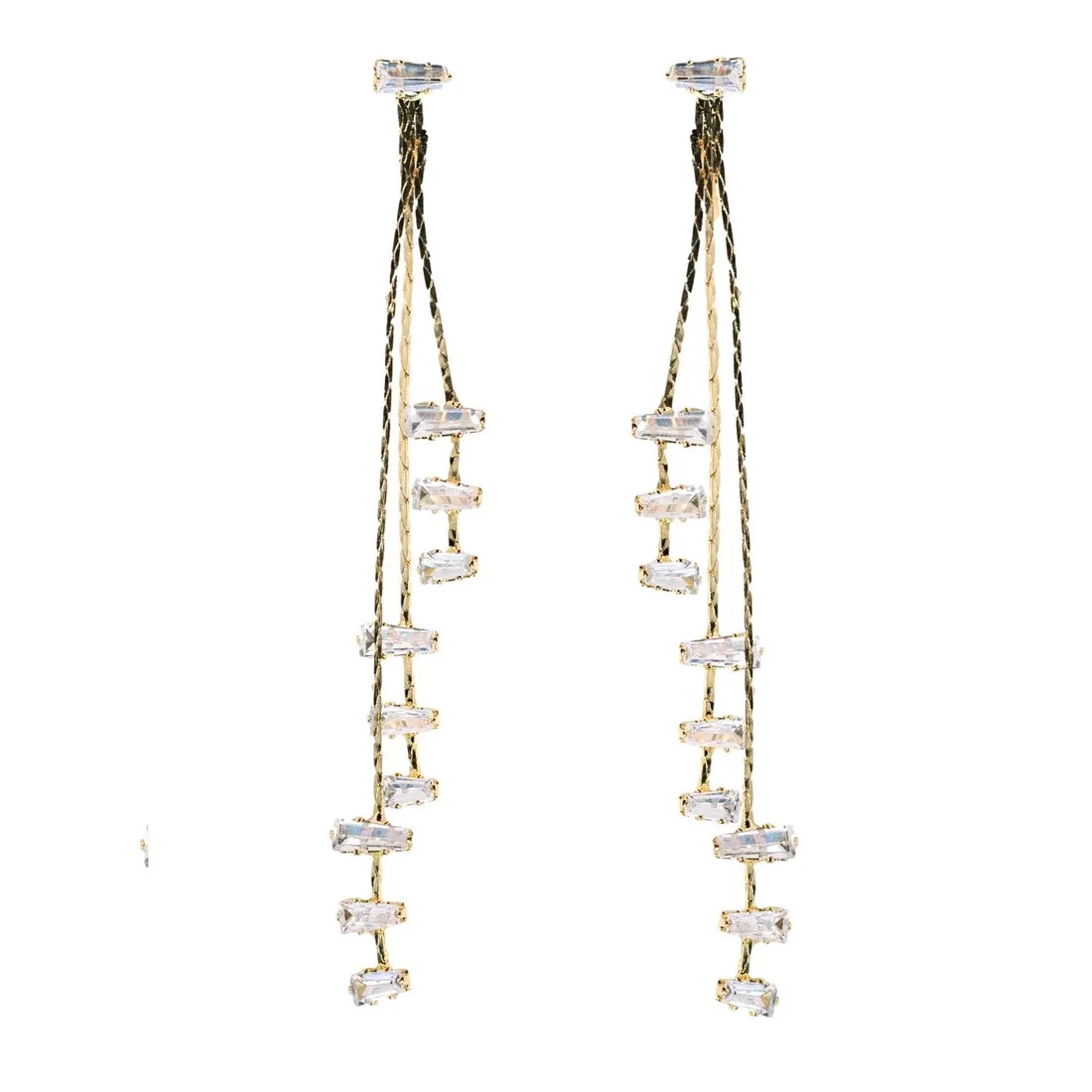 Cascading Diamond Tassel Earrings