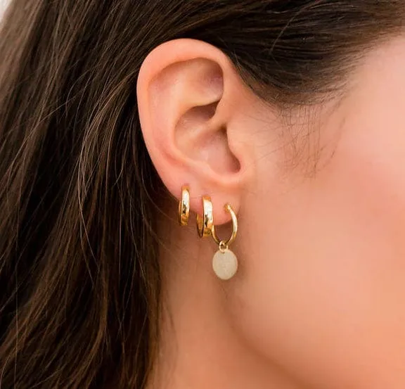 Chloe Huggie Hoops in 14k Gold Plated Sterling Silver