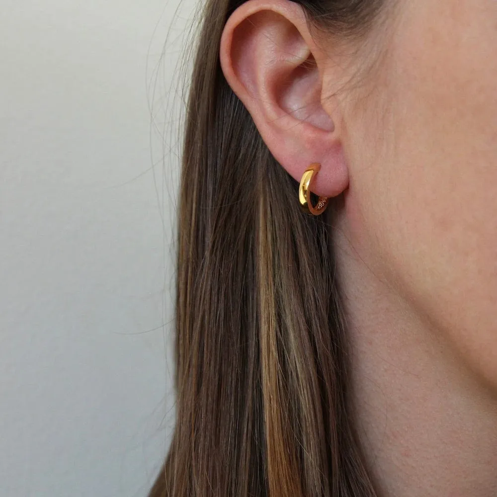 Chloe Huggie Hoops in 14k Gold Plated Sterling Silver