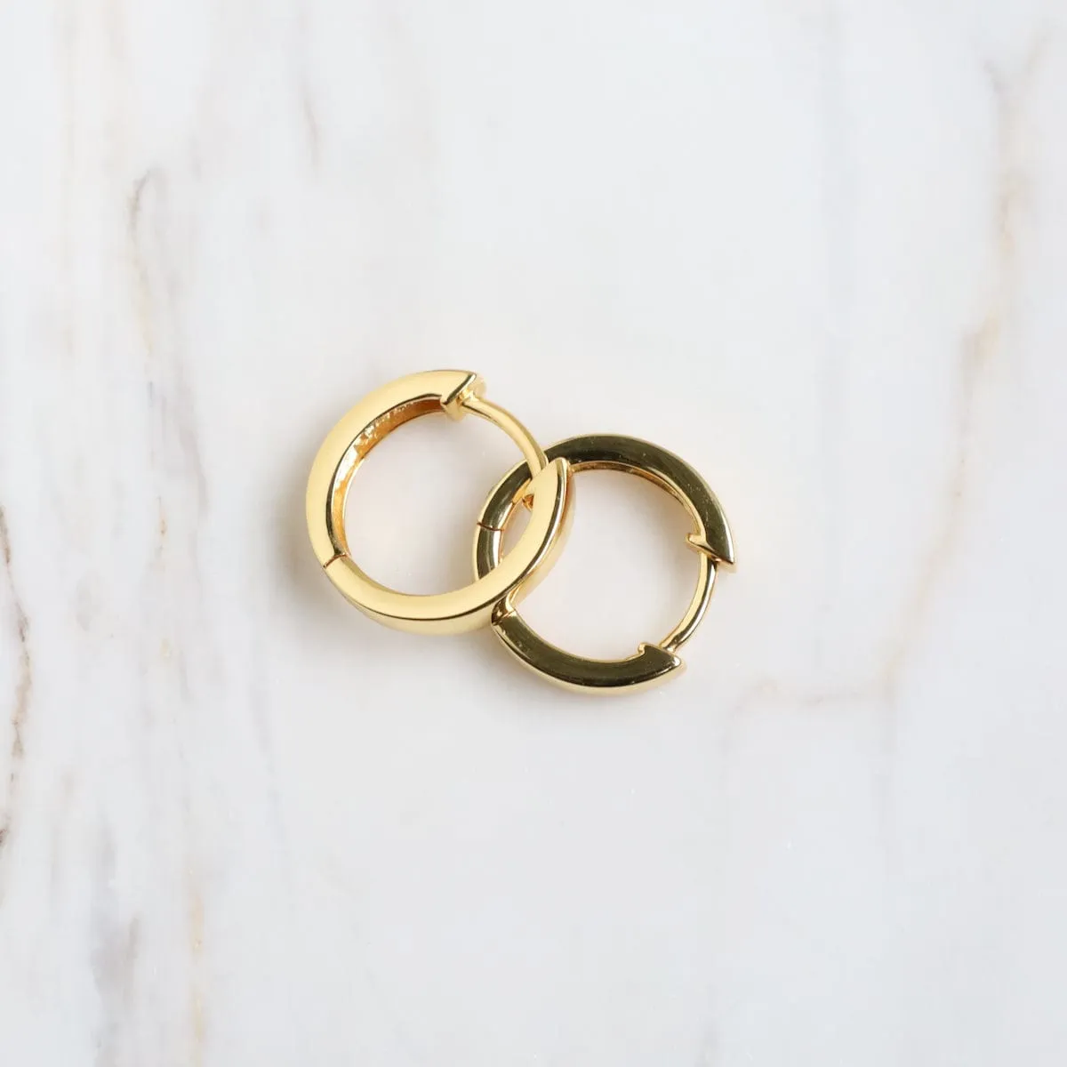 Chloe Huggie Hoops in 14k Gold Plated Sterling Silver