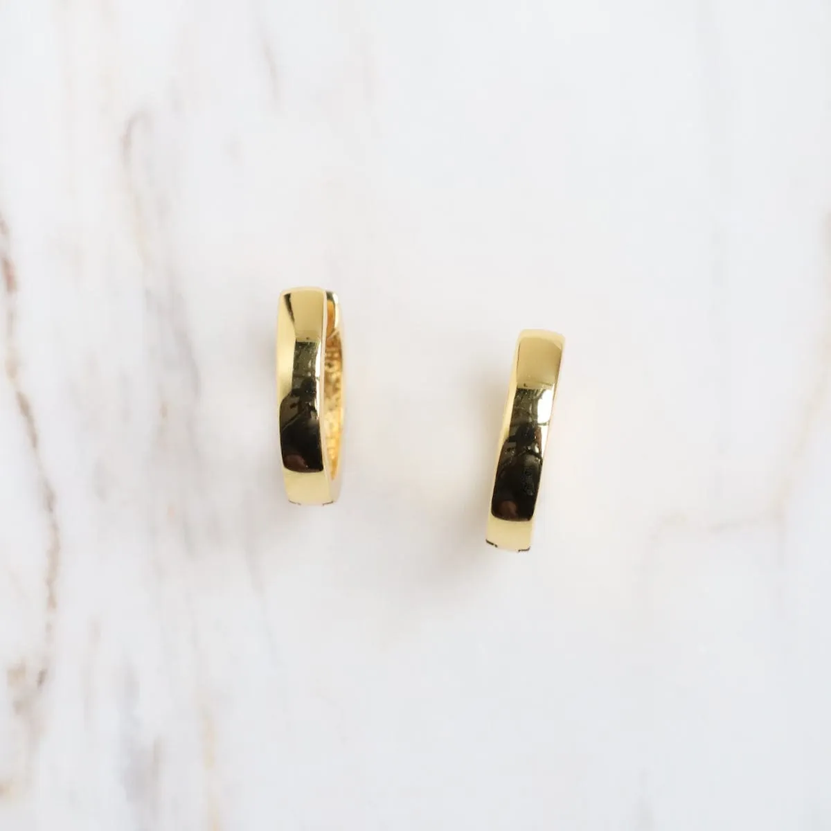 Chloe Huggie Hoops in 14k Gold Plated Sterling Silver