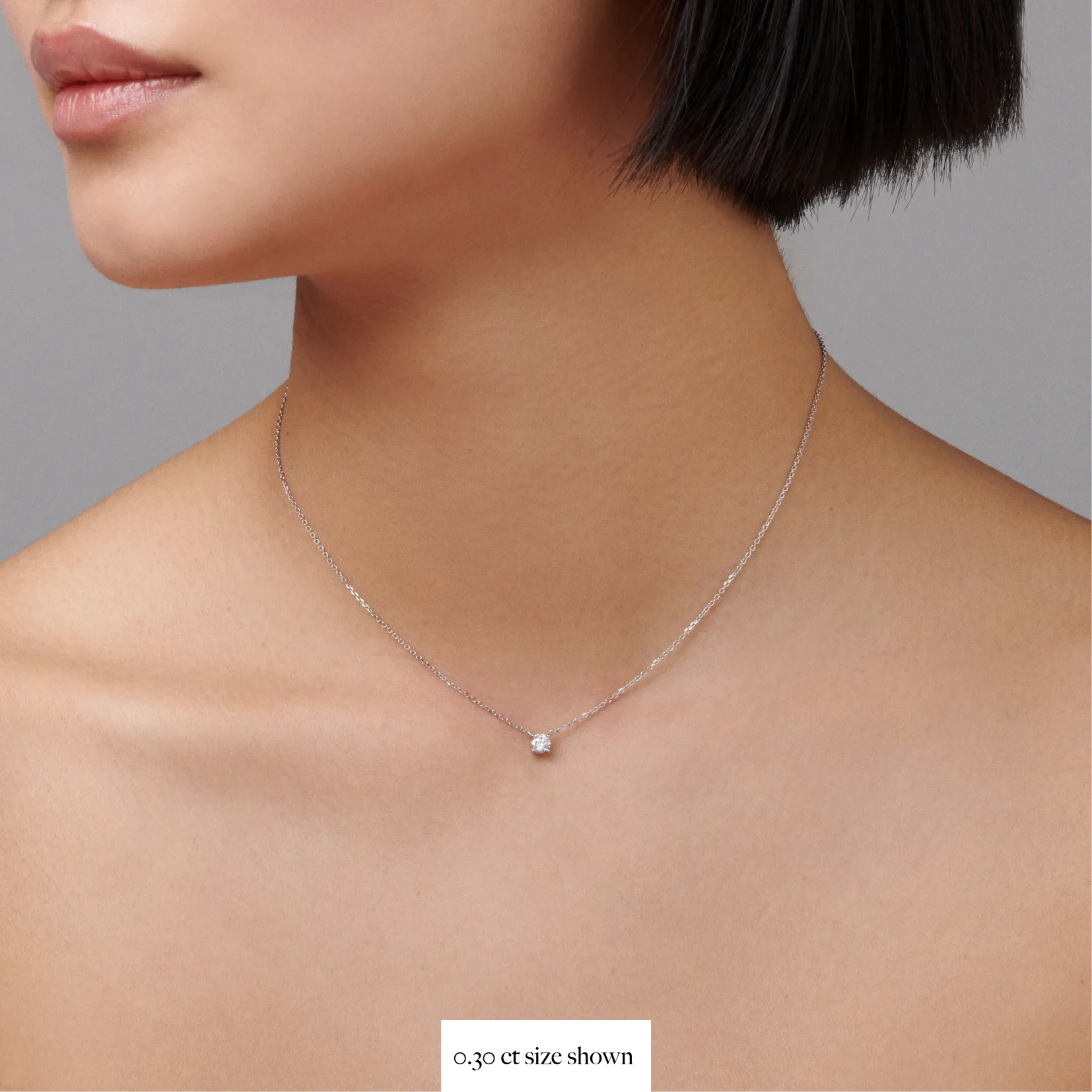 Classic 4 Claw Diamond Pendant Necklace | White Gold