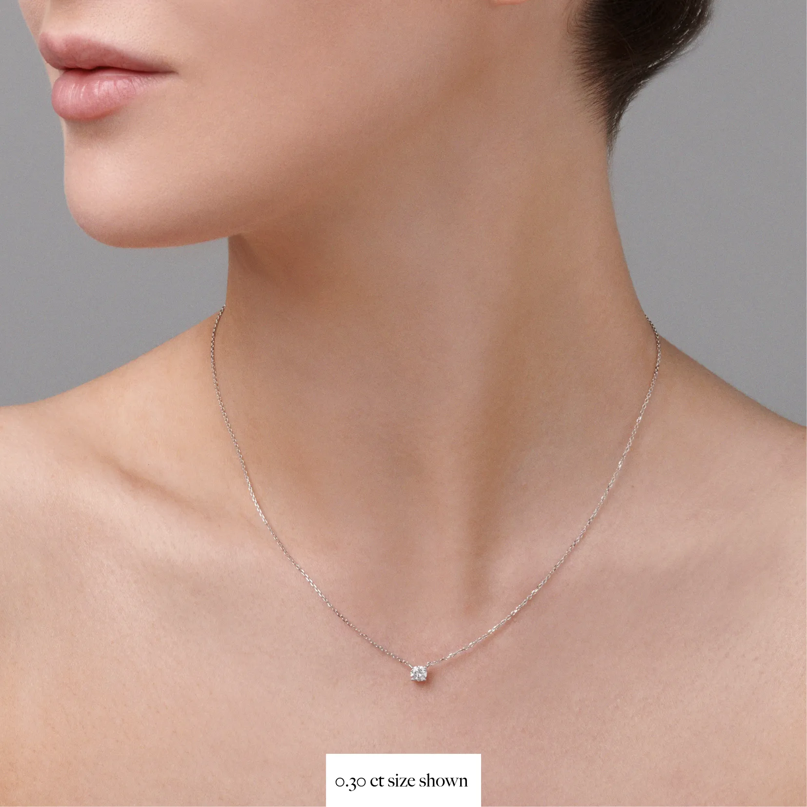 Classic 4 Claw Diamond Pendant Necklace | White Gold