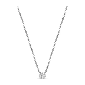 Classic 4 Claw Diamond Pendant Necklace | White Gold