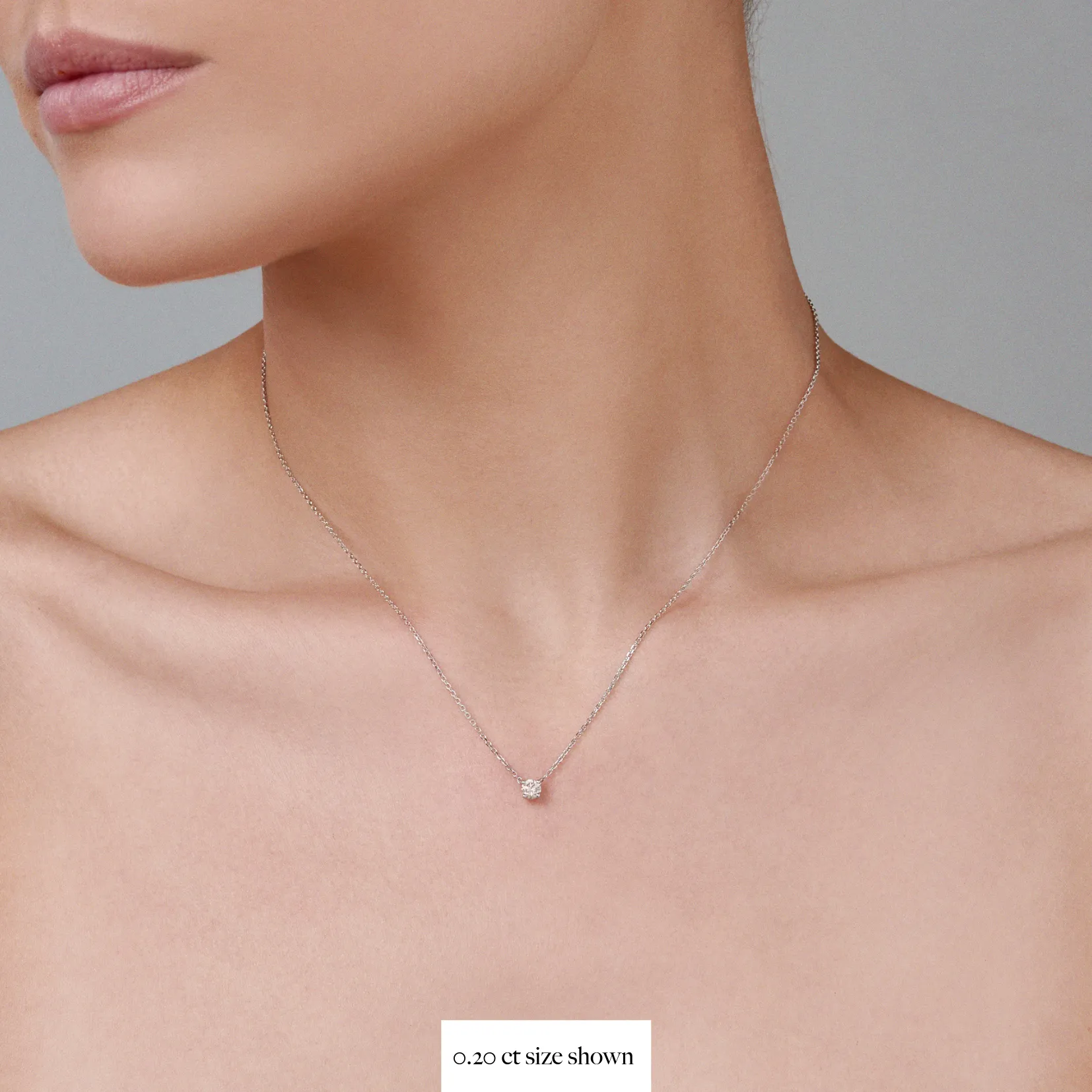 Classic 4 Claw Diamond Pendant Necklace | White Gold