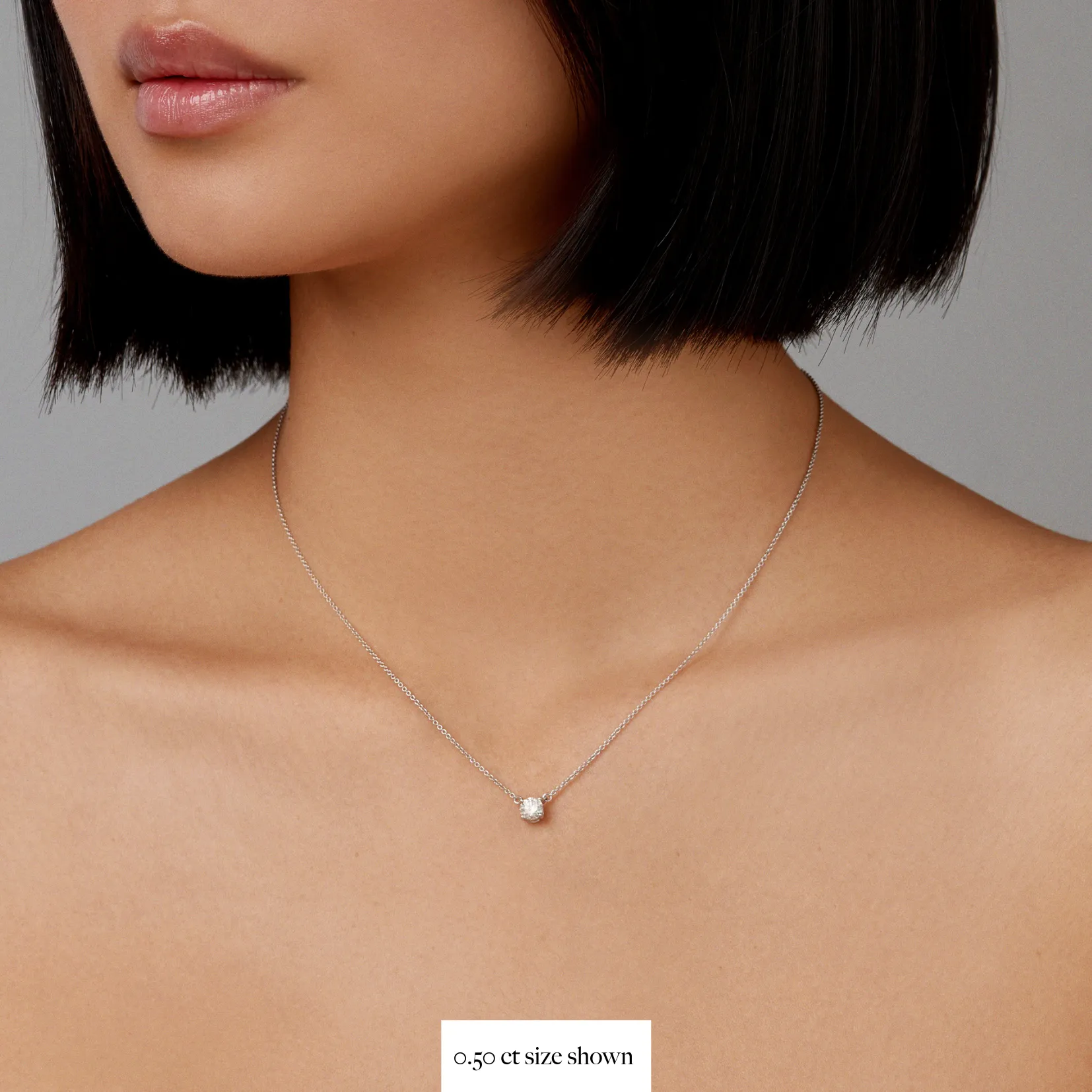 Classic 4 Claw Diamond Pendant Necklace | White Gold