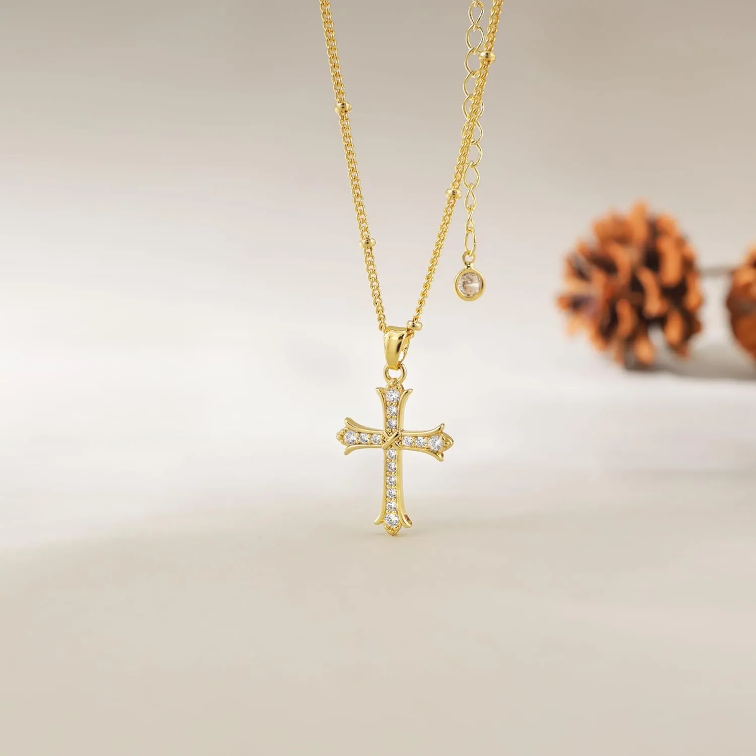 Cross Necklace for Women Trendy,Dainty 14K Gold Plated Cross Pendant Cute Choker Necklace Simple Sideway Cross Necklaces for Women Gold Jewelry Baptism Gifts