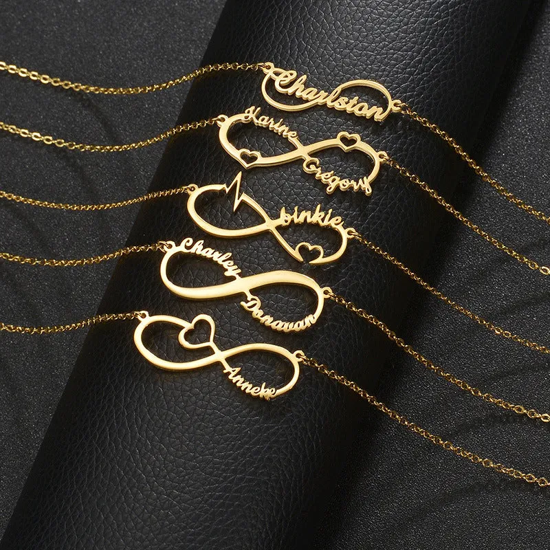 Customized 4 Name infinity bracelet for women