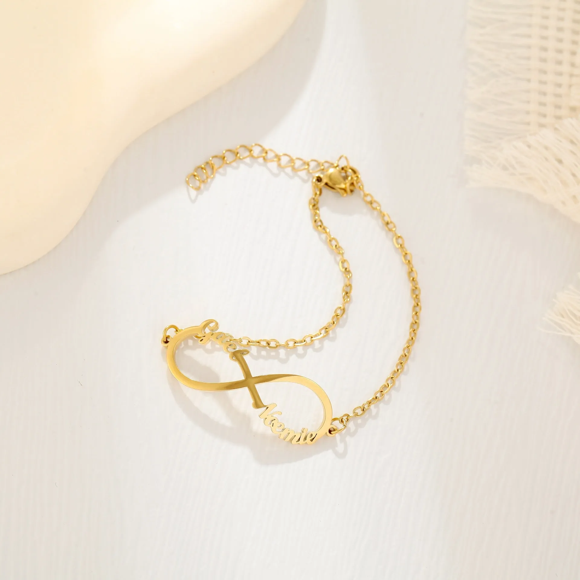 Customized 4 Name infinity bracelet for women