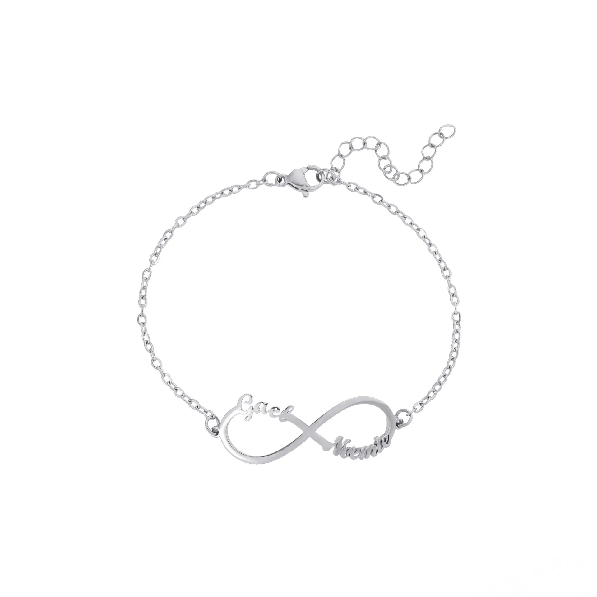 Customized 4 Name infinity bracelet for women