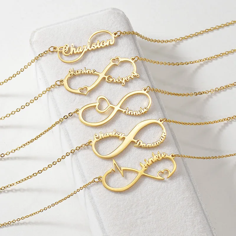 Customized 4 Name infinity bracelet for women