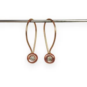 Diamond in the rough hoops in red and yellow gold
