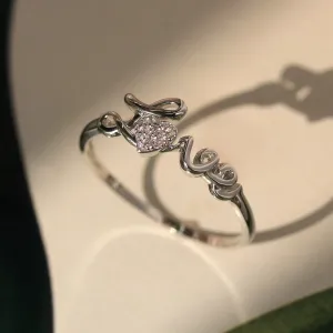Elegant Cursive LOVE Script Ring