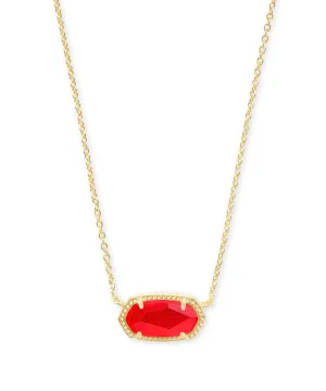 Elisa July Birthday Gold Necklace Red Illusion