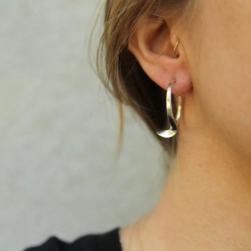 Extra Large Silver Twist Hoop